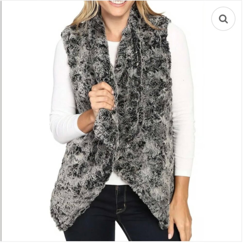 DYLAN | Faux Fur Vest Gray (Size XS)